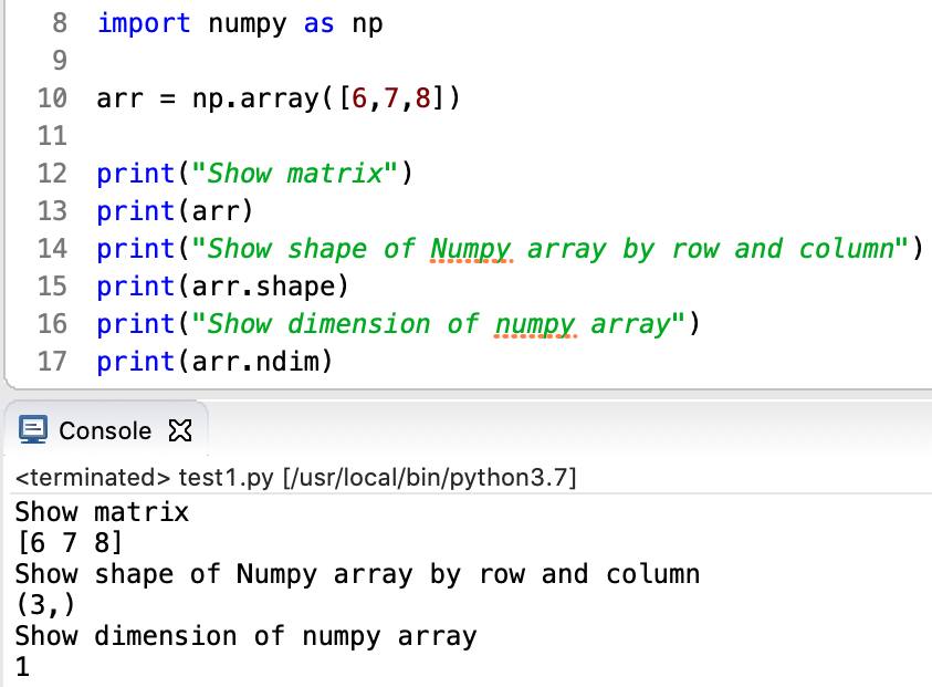 มิติ ใน Numpy Arrays – Computer And Languages